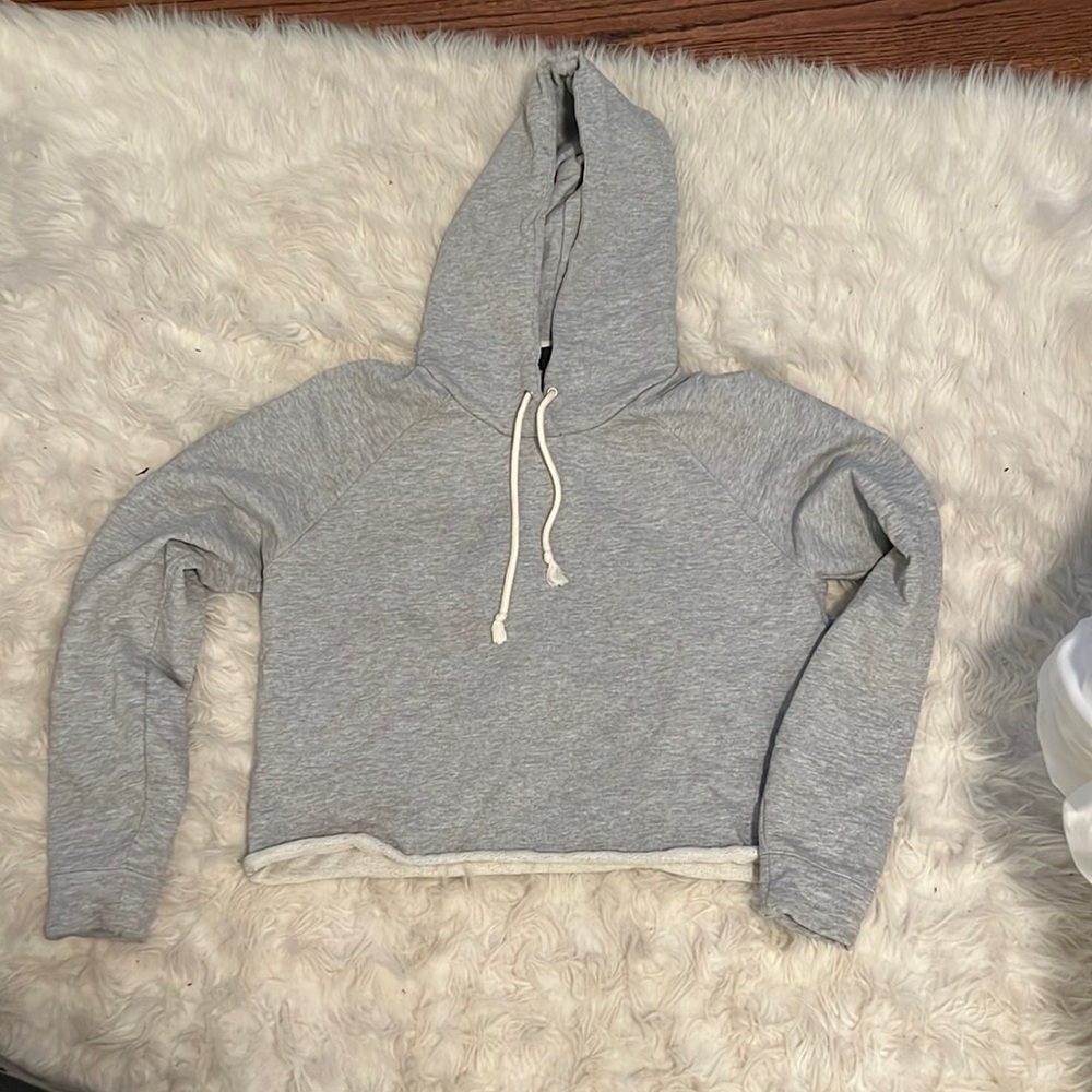 Aritzia Wilfred free gray cropped hoodie size small